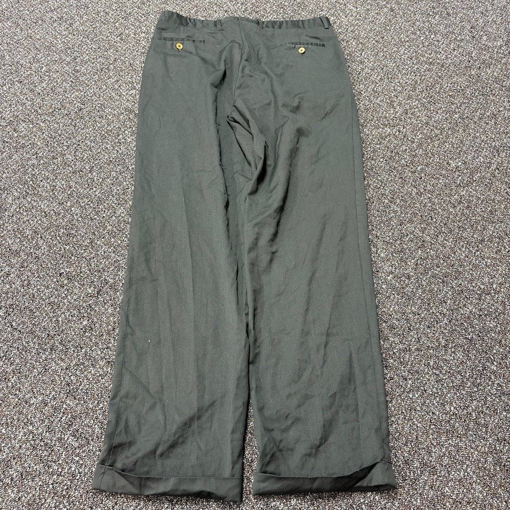 Vintage Dress Pants 1990s 36x33 Designer Italy Made Gray Relaxed Fit Member Mark